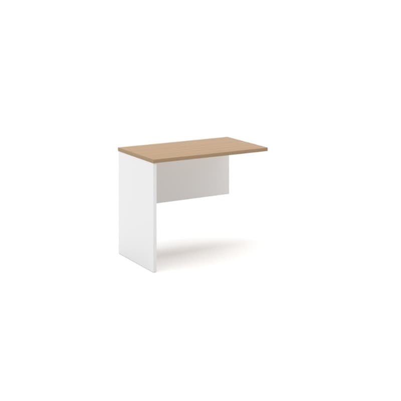 Bureau Thott extension à plateau bilaminé, dimensions 80 × 40 cm, finition blanc et chêne