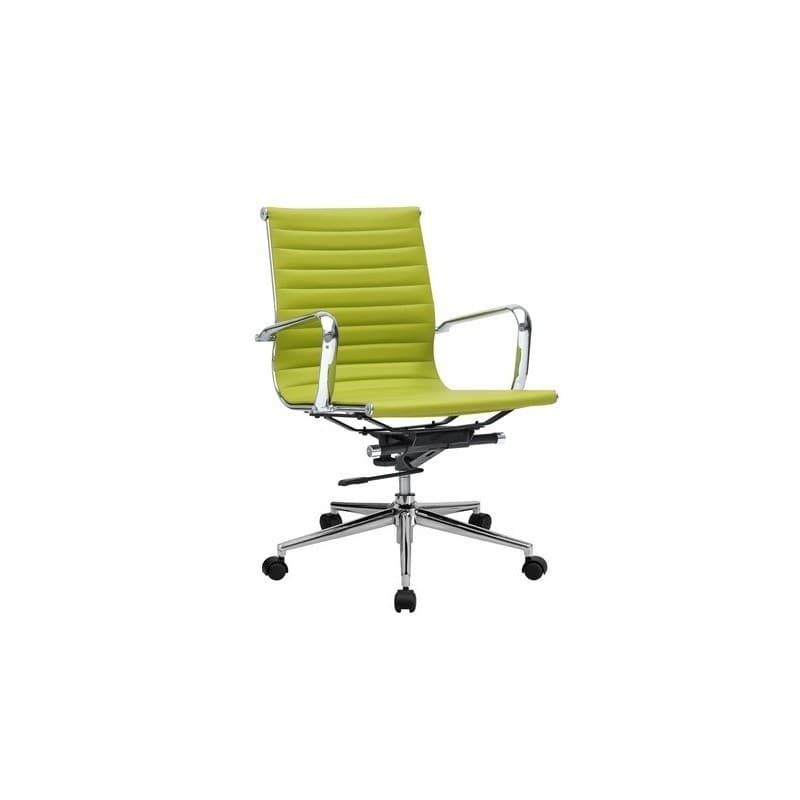 Chaise de bureau Tage pivotante avec vérin à gaz et mécanisme inclinable, revêtement en similicuir vert