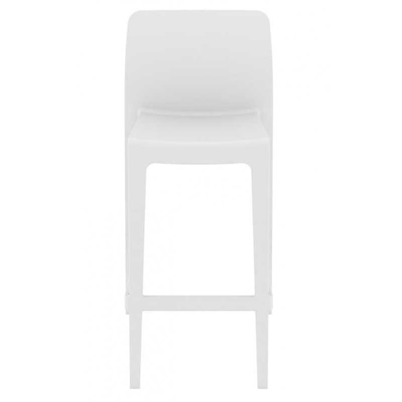Tabouret de bar Ekspo empilable en polypropylène, finition blanche