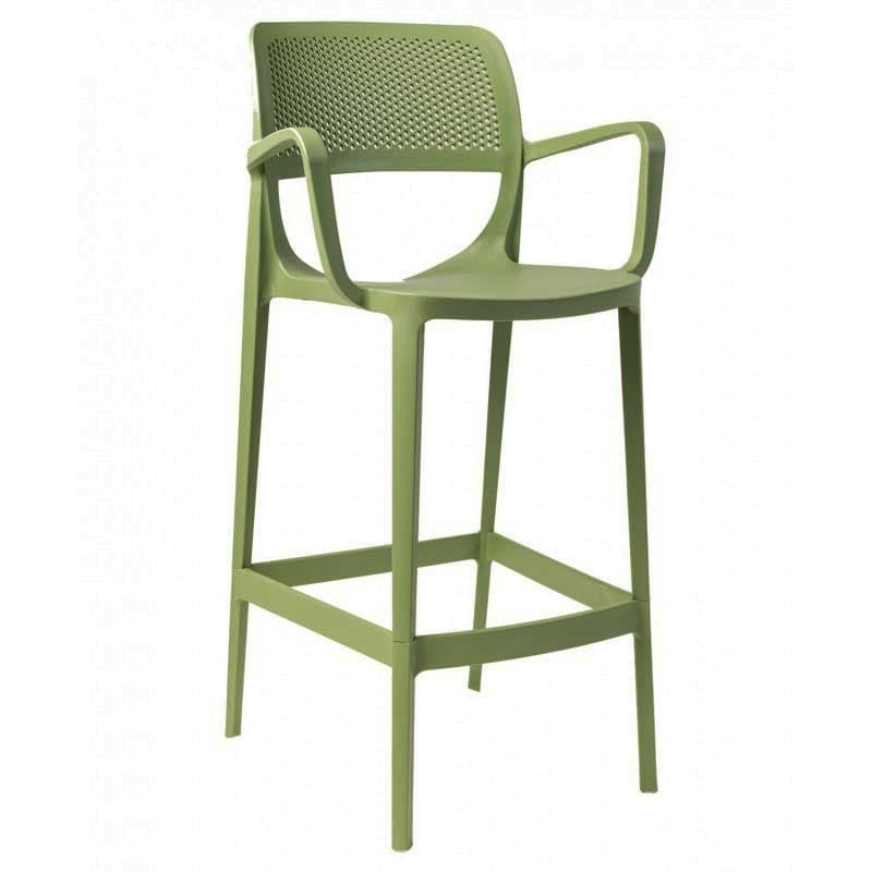Tabouret de bar Havn en polypropylène, finition verte