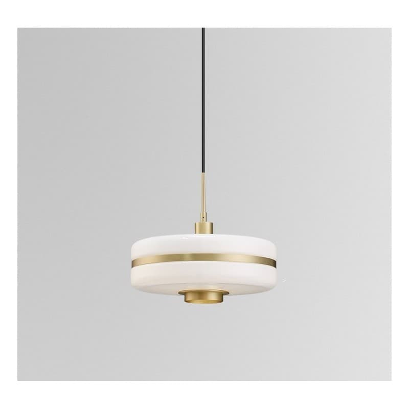 Suspension Kantet en métal avec globe en verre blanc