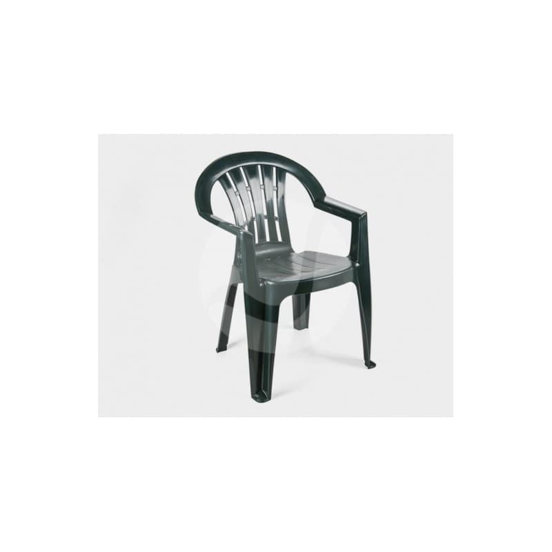 Fauteuil Tommer monobloc empilable, solution économique idéale pour l’extérieur, finition verte
