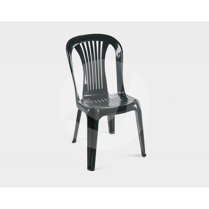 Chaise Plank monobloc empilable, chaise économique et fonctionnelle, idéale pour l’extérieur, finition verte