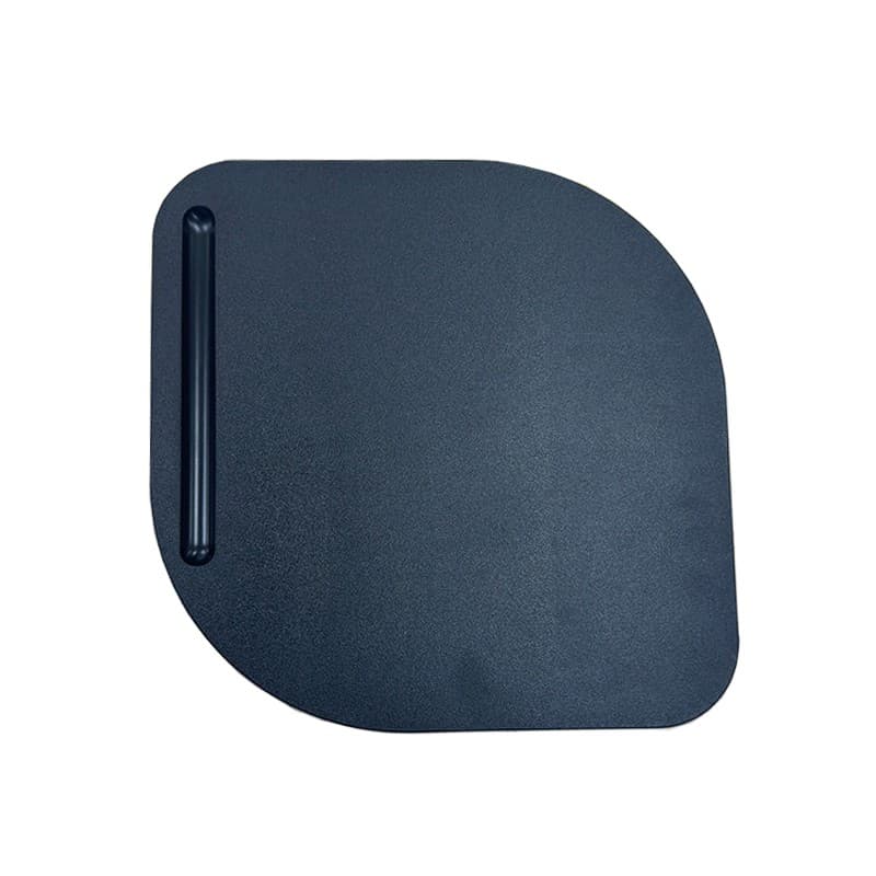 Chaise Fugt con reposabrazos derecho, estructura negra y tapizado azul
