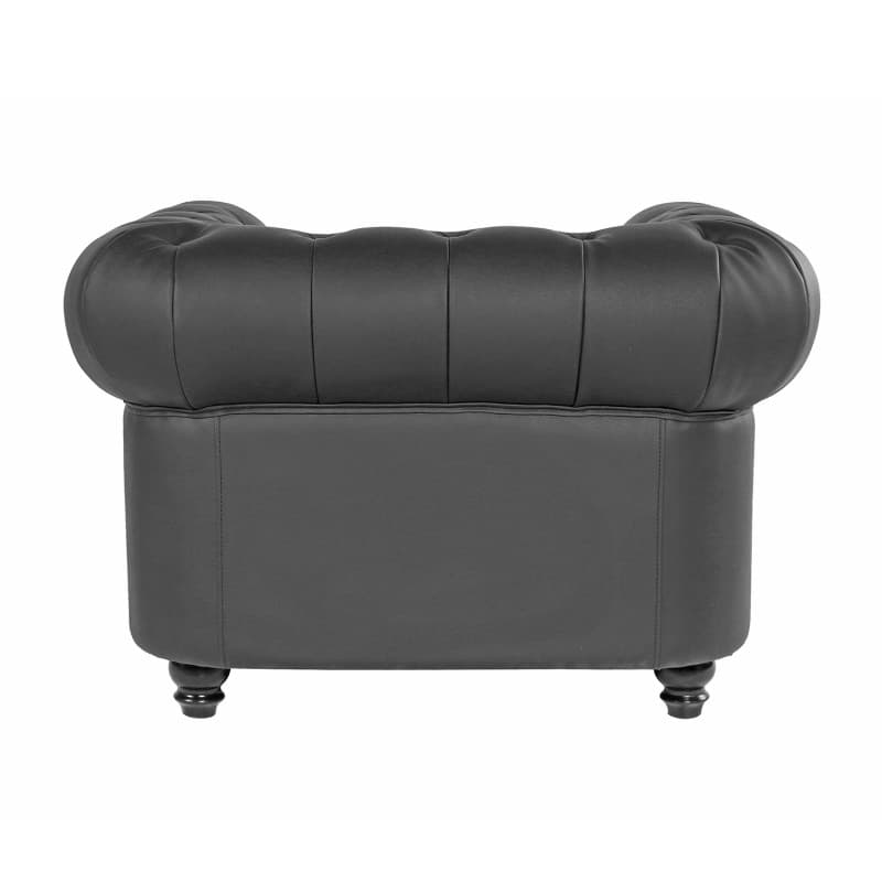 Fauteuil Field style NEW en similicuir noir