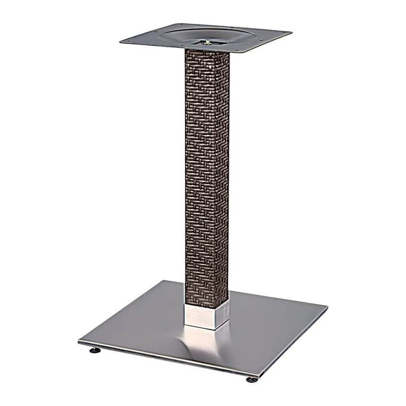 Piètement de table Slib 72, colonne gainée, base acier 45 × 45 cm épaisseur 8 mm, hauteur 72 cm