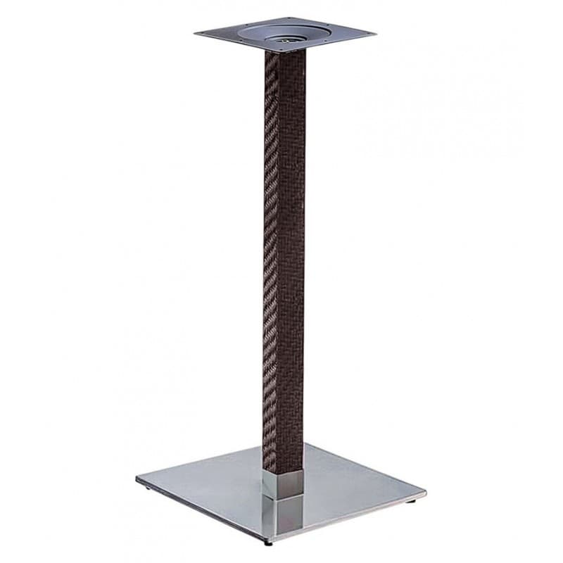 Piètement de table Slib 110, colonne gainée, base acier 45 × 45 cm épaisseur 8 mm, hauteur 110 cm