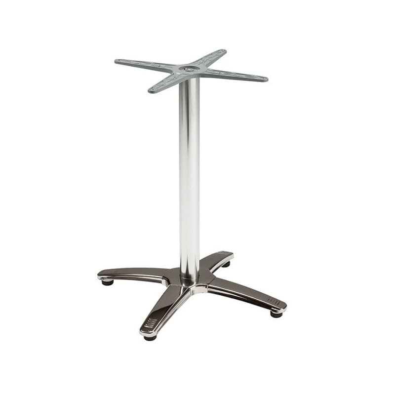 Piètement de table Maemo New à 4 branches en acier inoxydable et aluminium