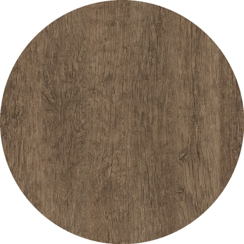 Plateau de table Werzalit Taethed rond, diamètre 80 cm, finition Dark Oak 4510
