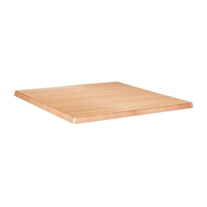 Plateau de table Werzalit-SM, format carré 80 × 80 cm, finition Slib 19
