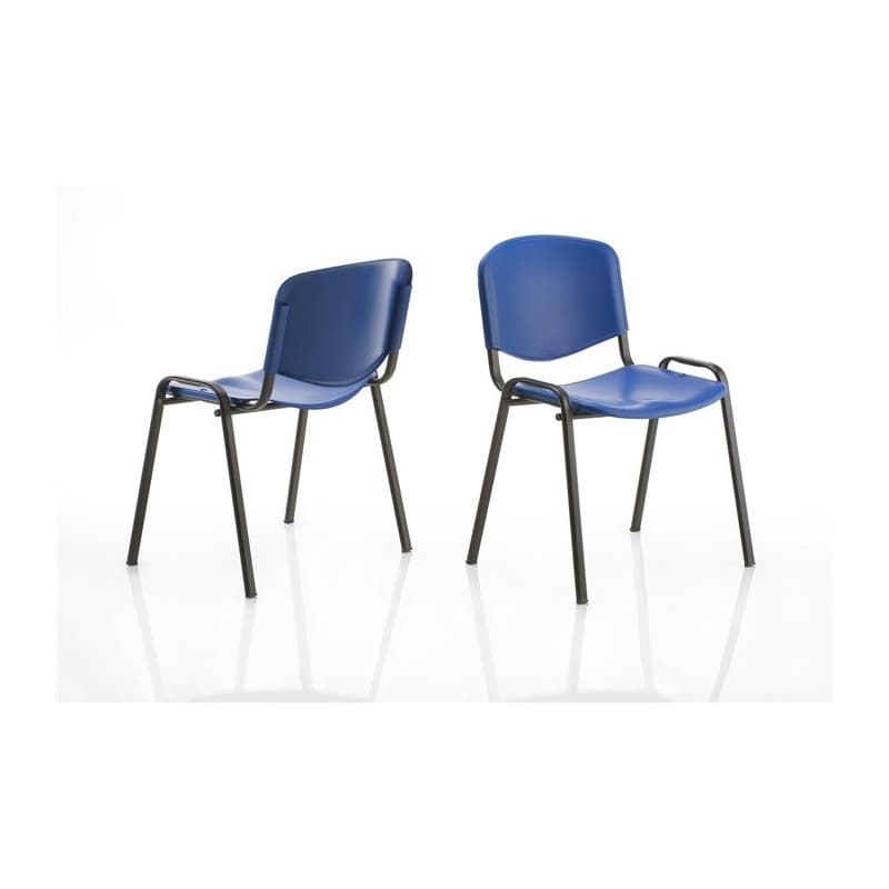 Chaise visiteurs Fugt, structure noire, assise en coque plastique