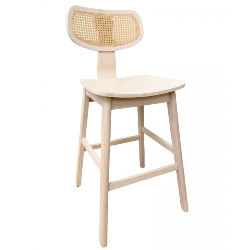 Tabouret de bar Saugstup, structure en bois d’hévéa finition naturelle