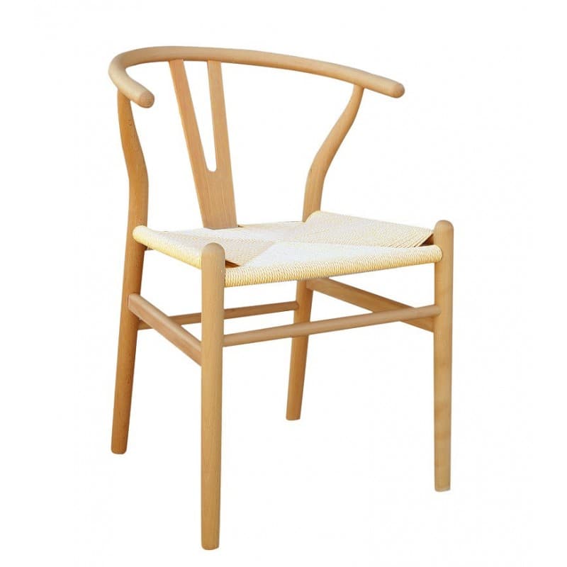 Chaise Alliatu en bois Slib, assise en fibre tressée naturelle