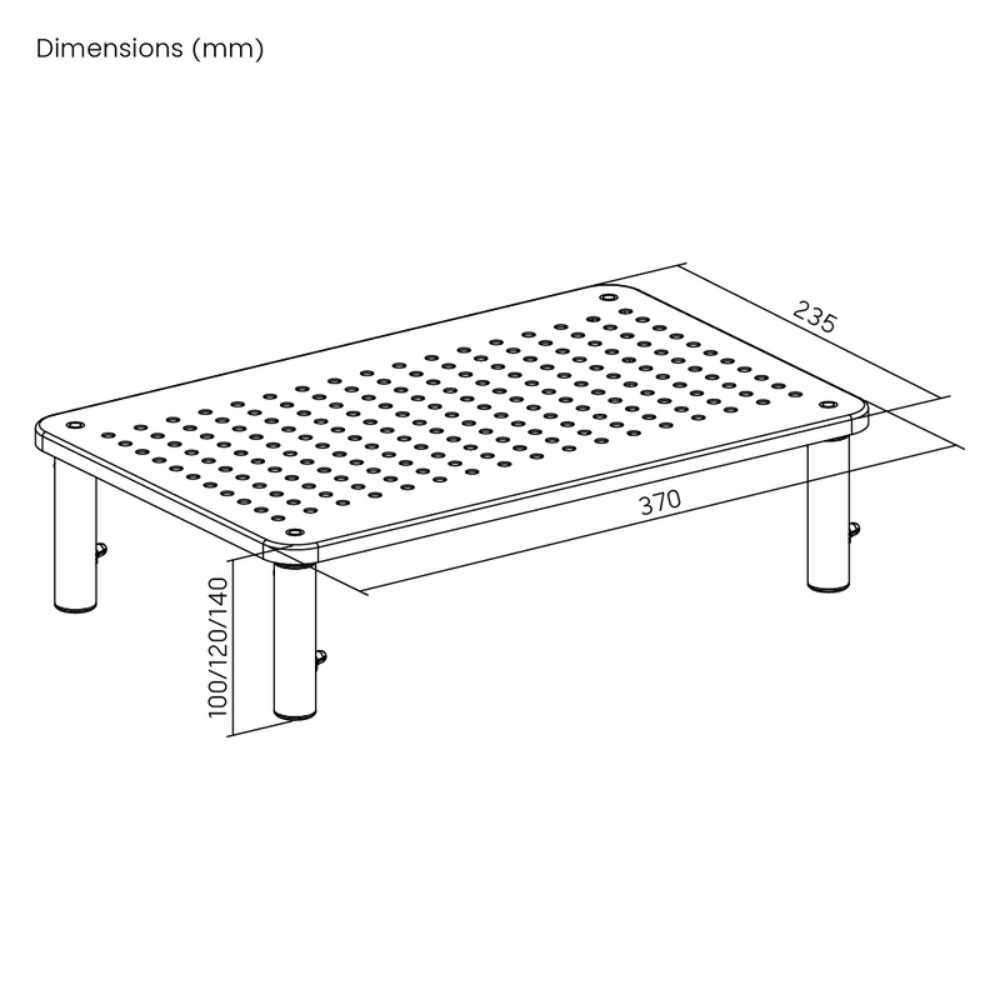 Soporte de pantalla y portátil ajustable en altura de acero Brateck - STB-081