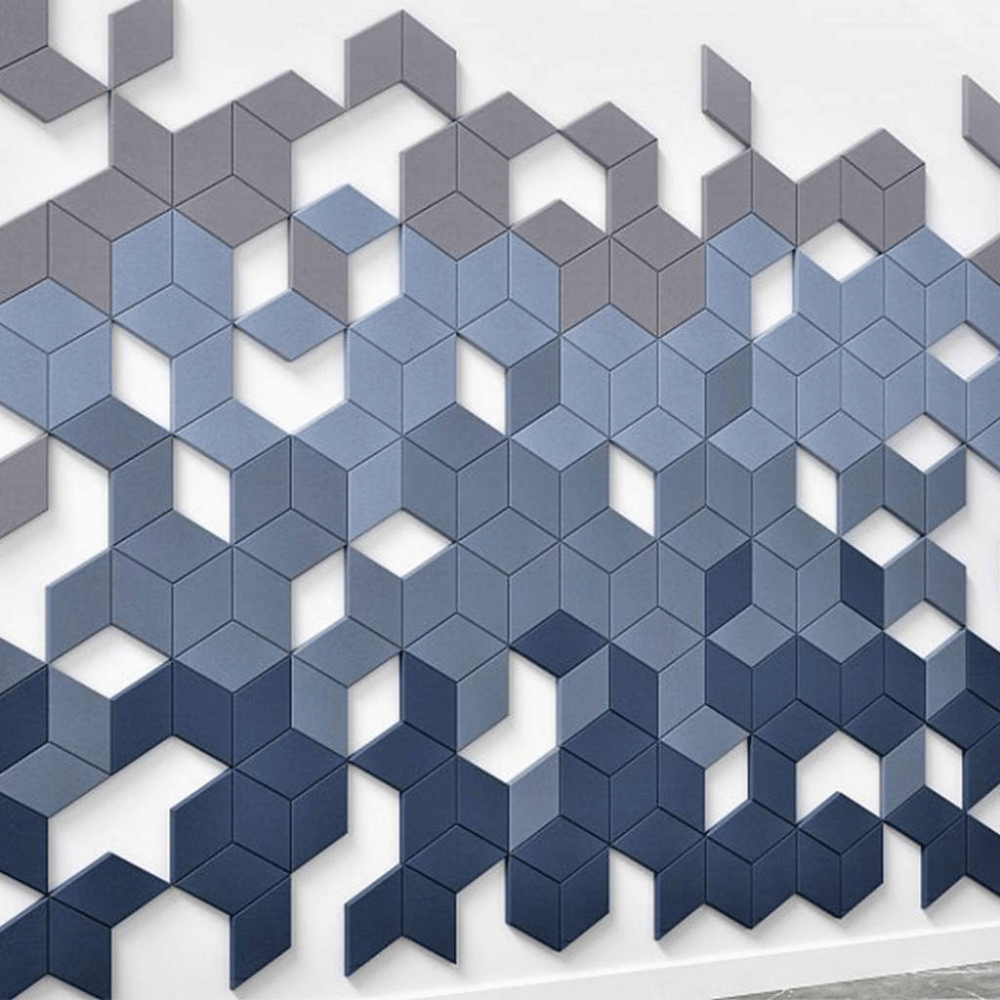 Panel acústico decorativo de poliéster PET con forma personalizada