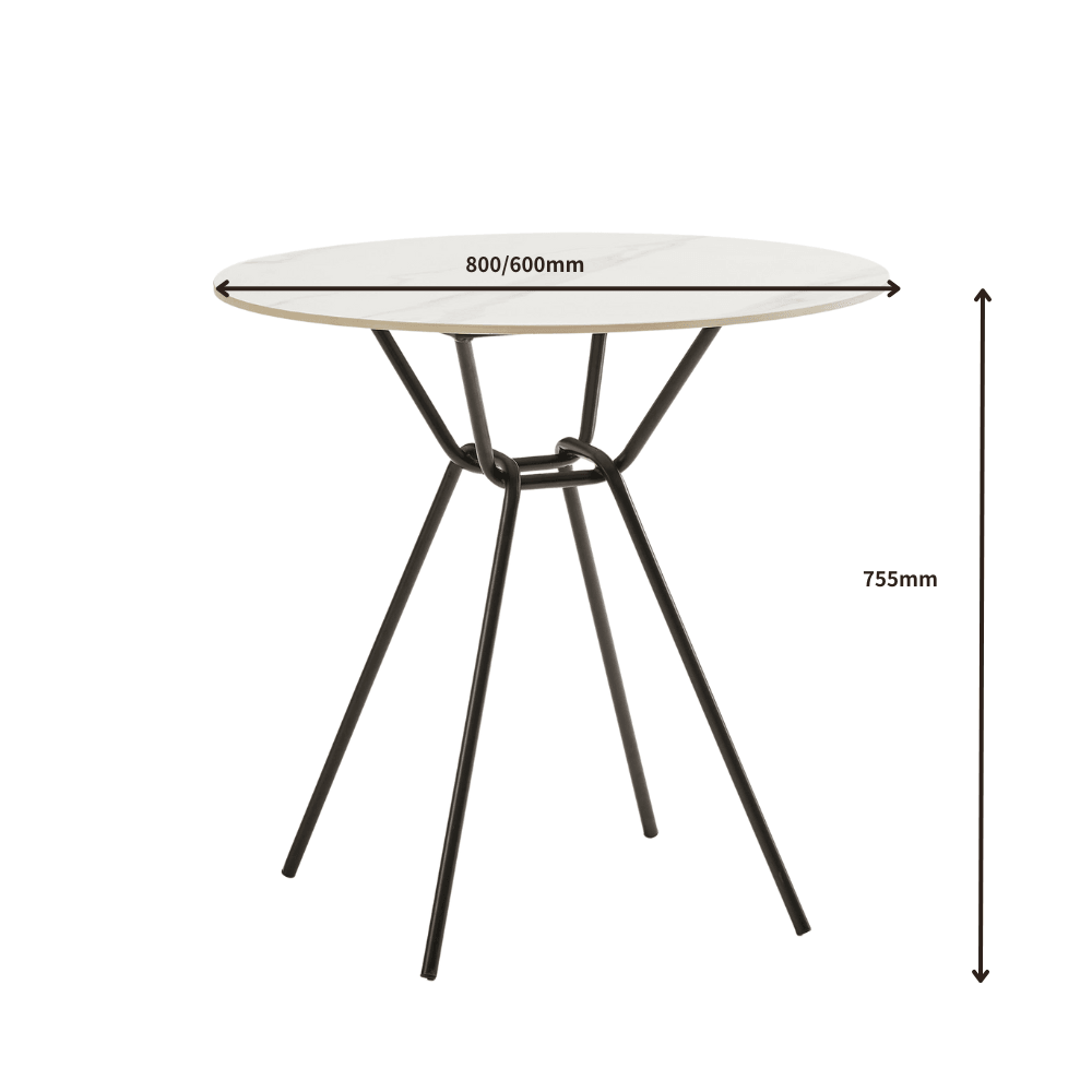 Side table Cologne in round sintered stone - minimalist design desk