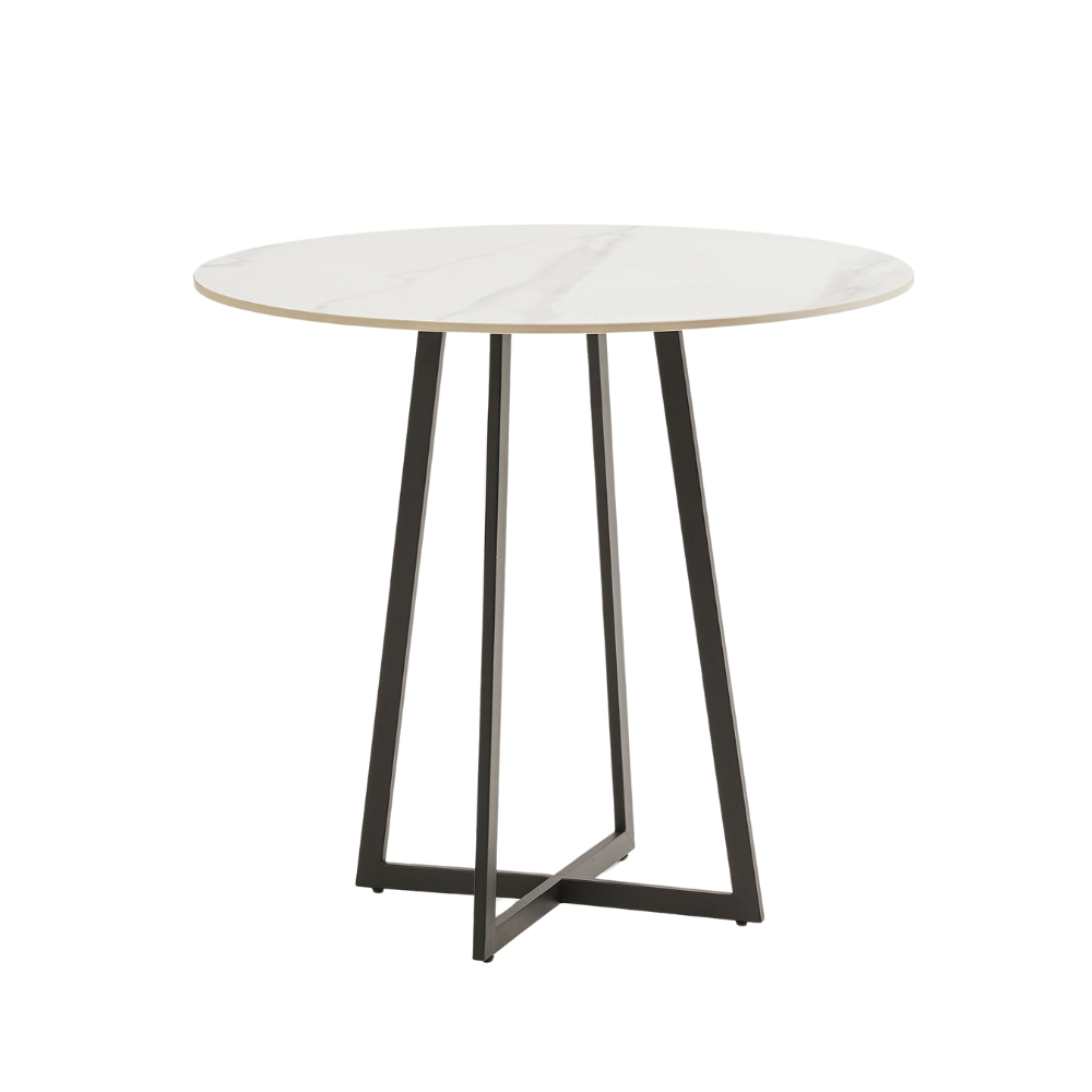 Side table Copenhagen in round sintered stone - minimalist design desk