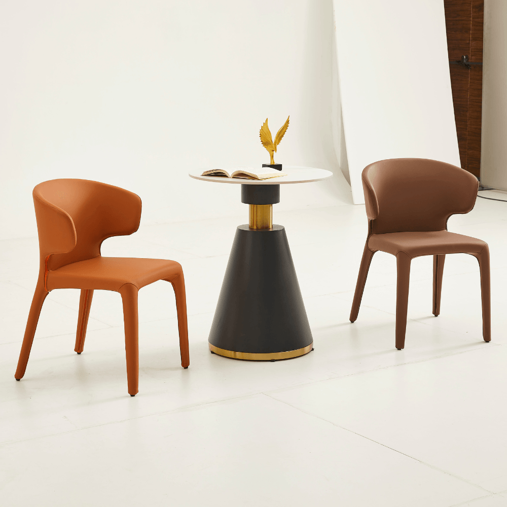 Stockholm round sintered stone side table - luxury desk finish