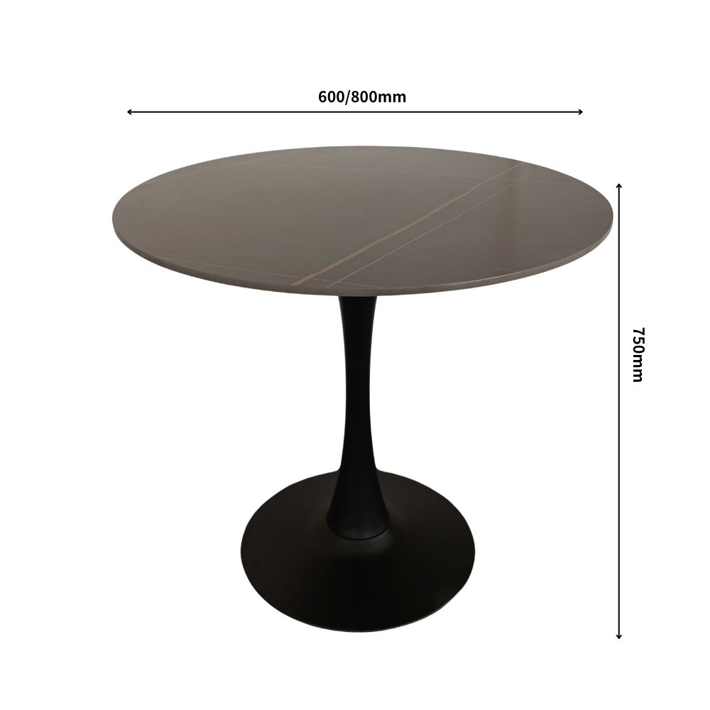 Oslo round sintered stone side table - disc base