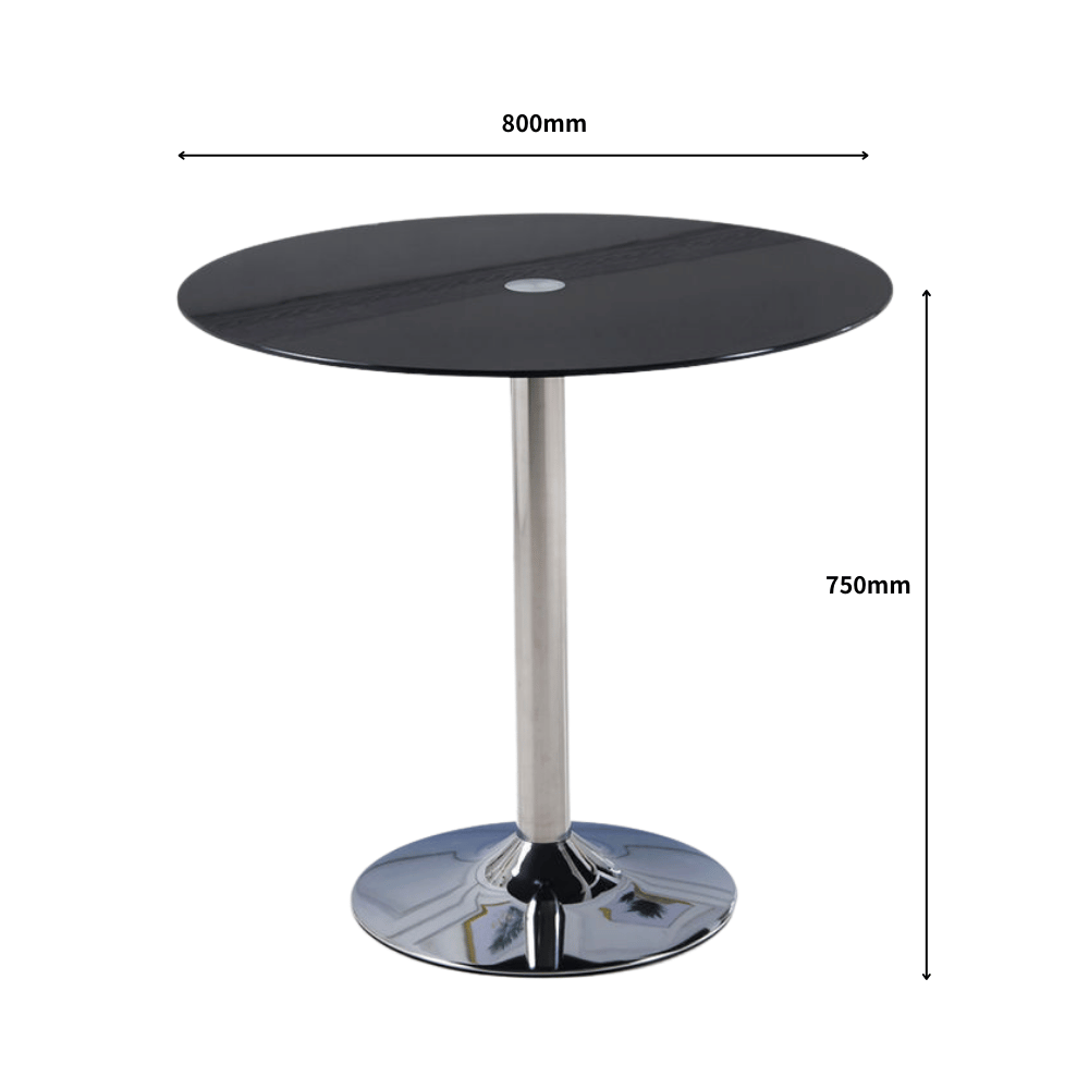 Side table Leeds round in tempered glass - modern design desk