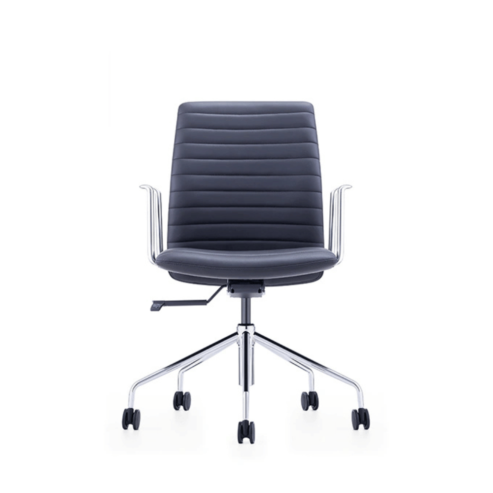 Silla de reunión de oficina Atlanta de cuero - respaldo medio-alto
