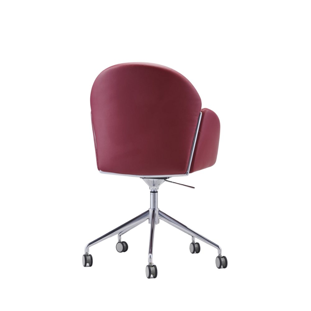 Silla de reunión de oficina Palo Alto de cuero giratoria - respaldo medio alto