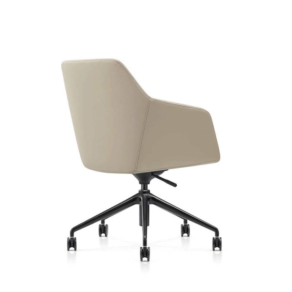 Silla de reunión de oficina Mountain View de cuero - respaldo medio-alto