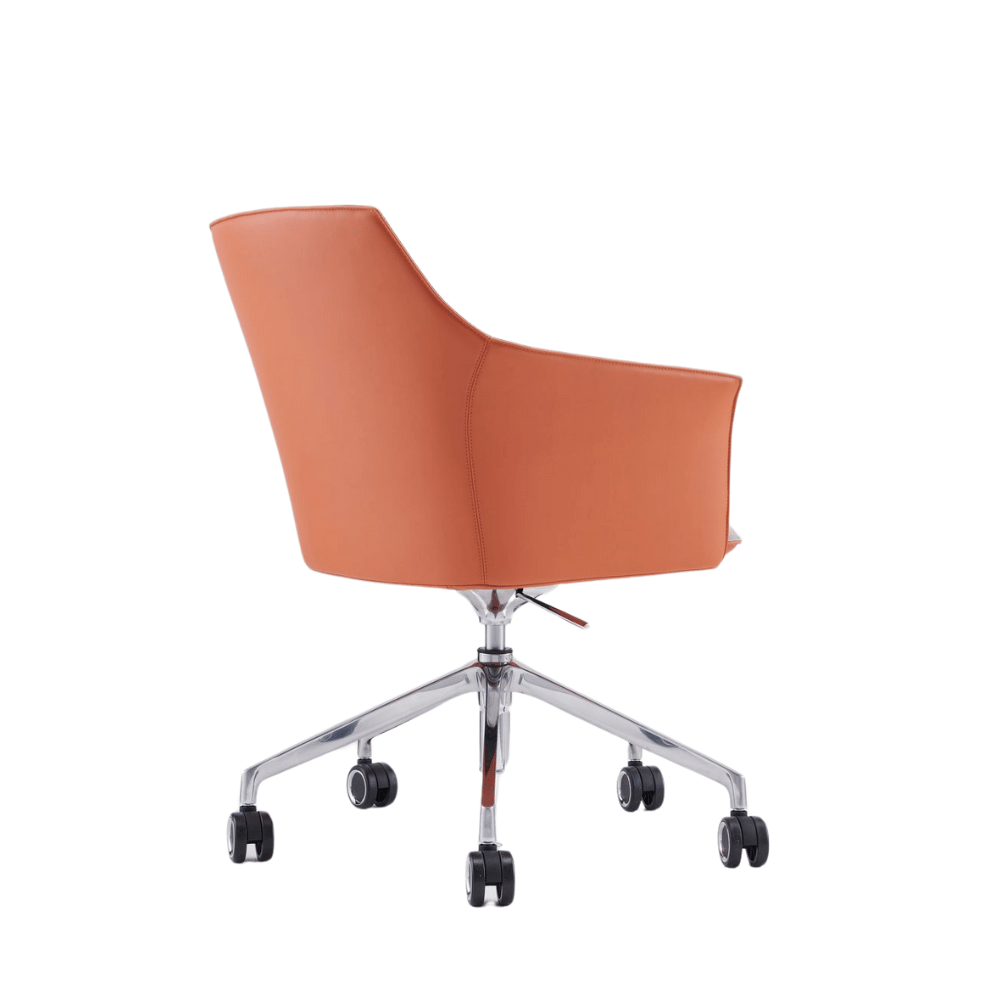 Silla de reunión de oficina San Diego en cuero - respaldo medio alto, diseño moderno