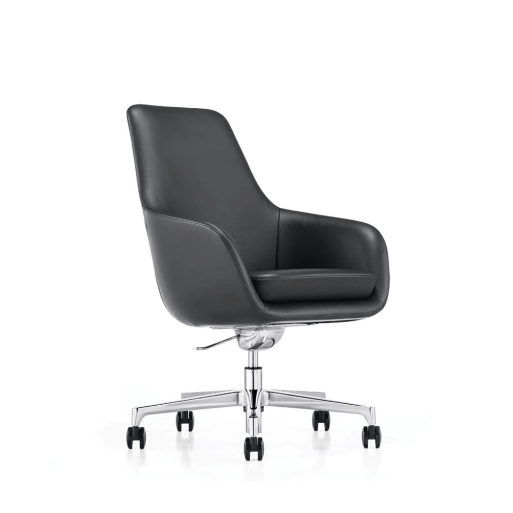 Silla de oficina giratoria de cuero Pasadena - diseño minimalista
