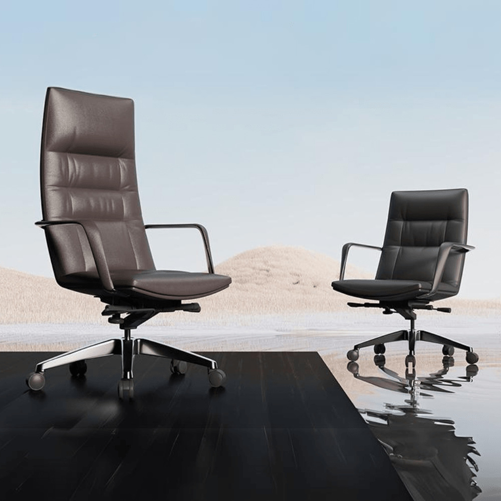 Silla de oficina Gaborone de cuero - respaldo alto