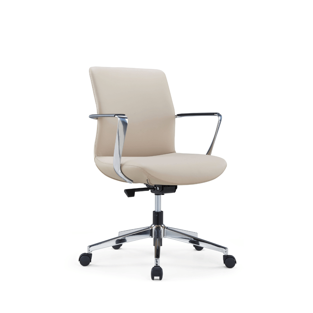 Silla de reunión de oficina Palapye de cuero giratoria - respaldo medio-alto