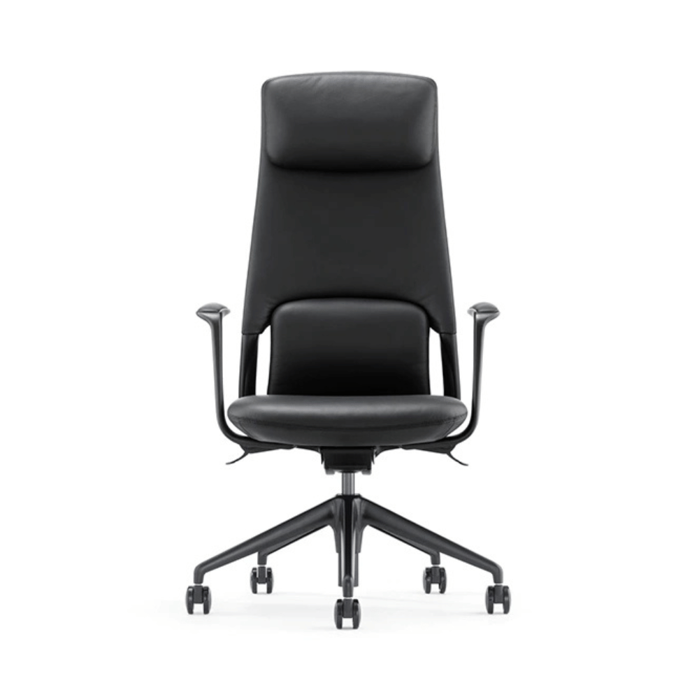 Fauteuil de bureau Libra en cuir – dossier haut, design moderne