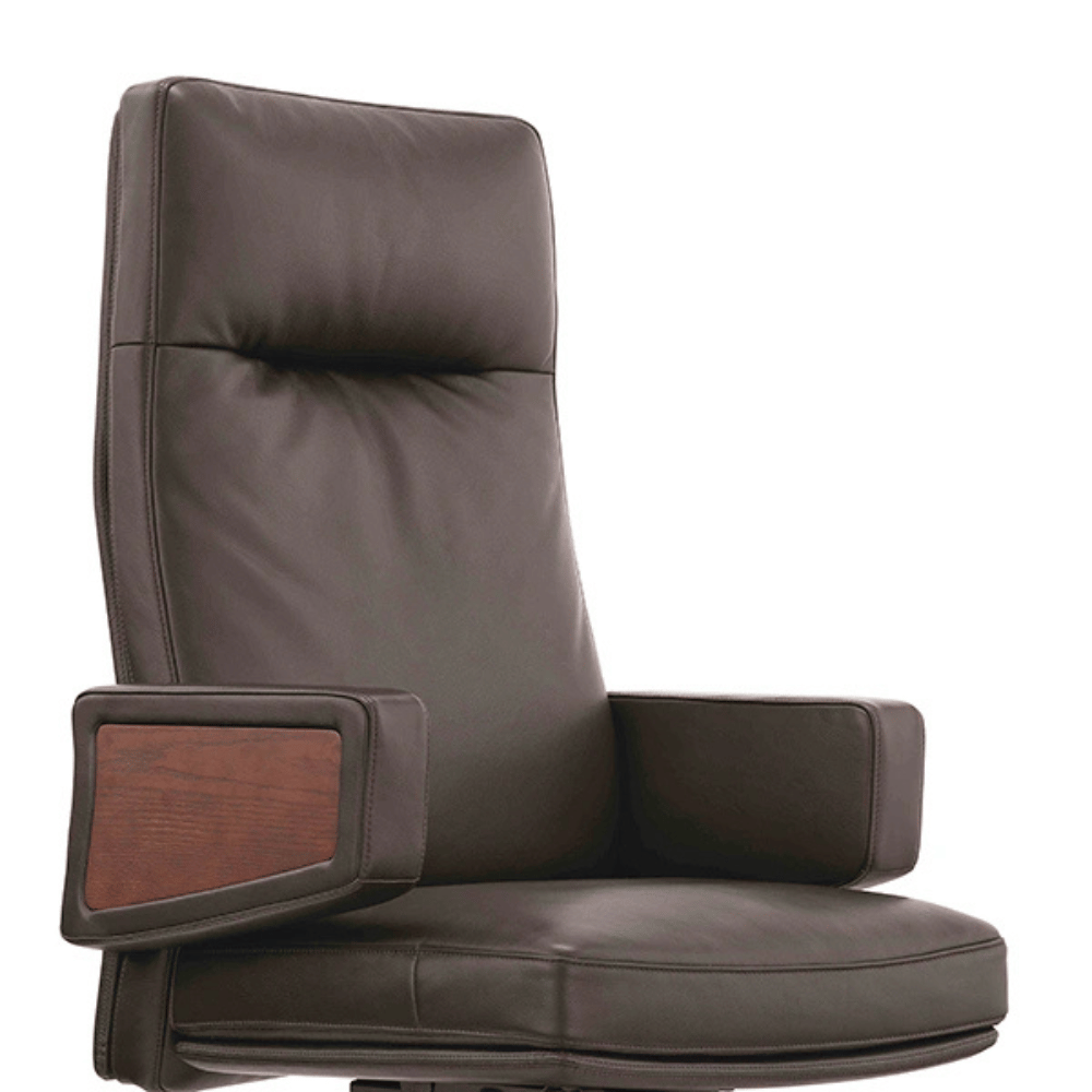 Fauteuil de bureau Zagreb en cuir véritable – dossier haut, finition luxe