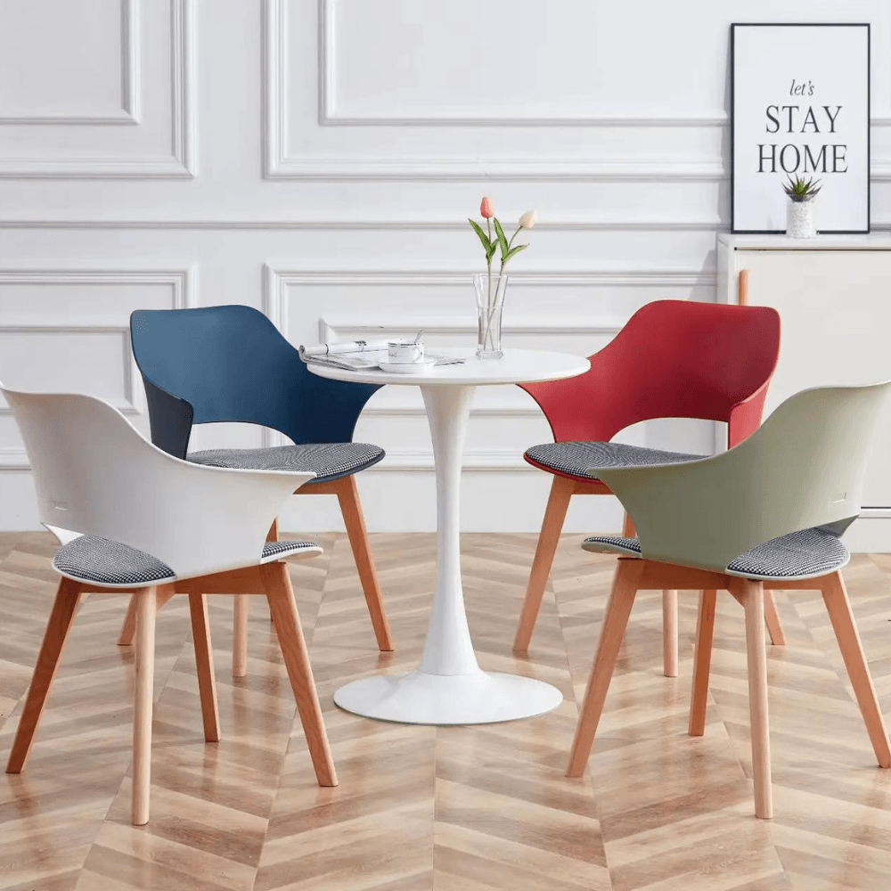 Chaise de plástico Bacoli con cojín