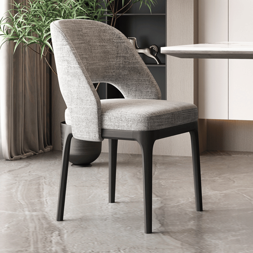 Chaise de salle à manger Victoria en bois massif et tissu