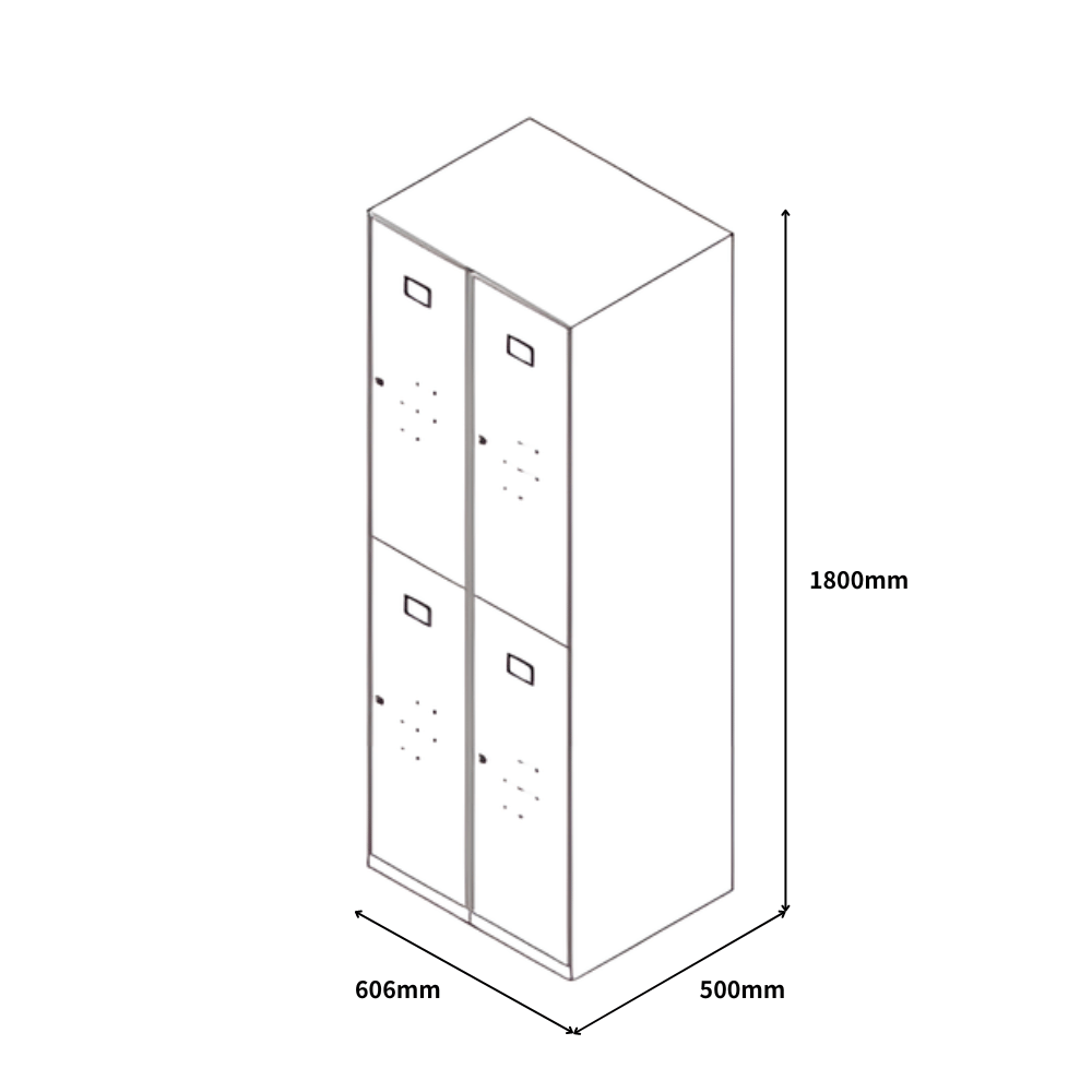 Office steel locker wardrobe HLK with compartments and metal handles