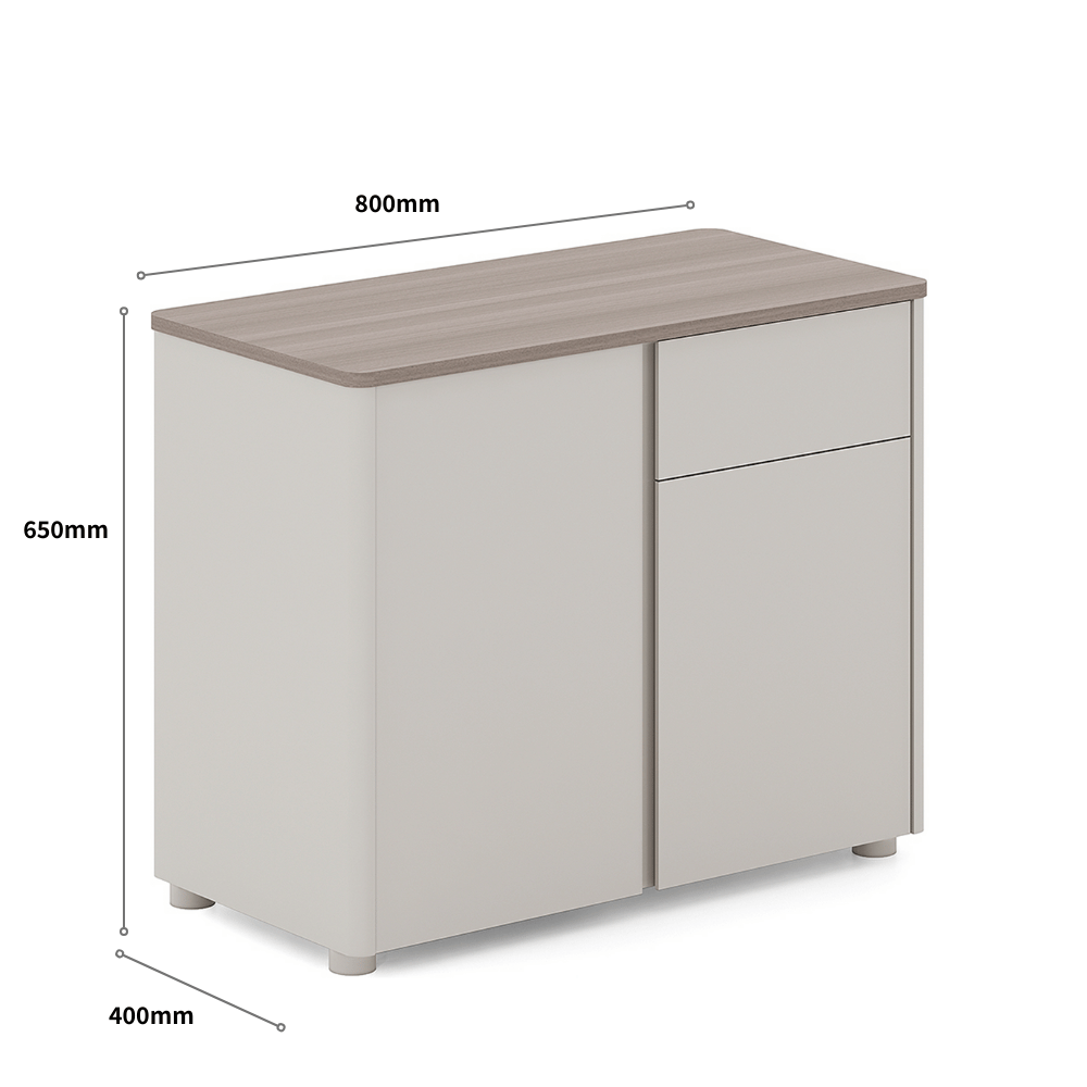 Mueble bajo de almacenamiento Vincenzo-A de madera - acabado premium