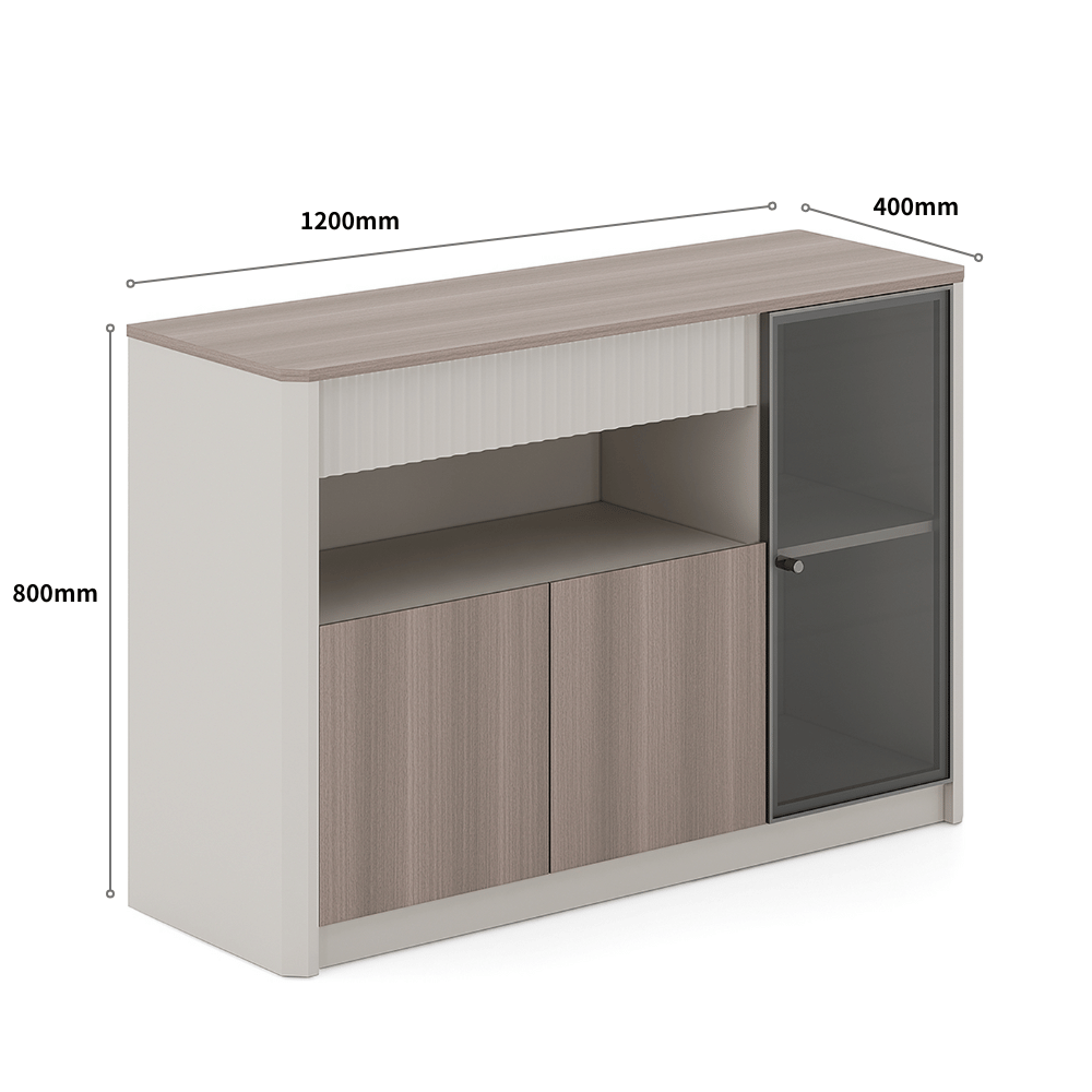 Mueble bajo de almacenamiento Emanuele-D de madera - acabado premium