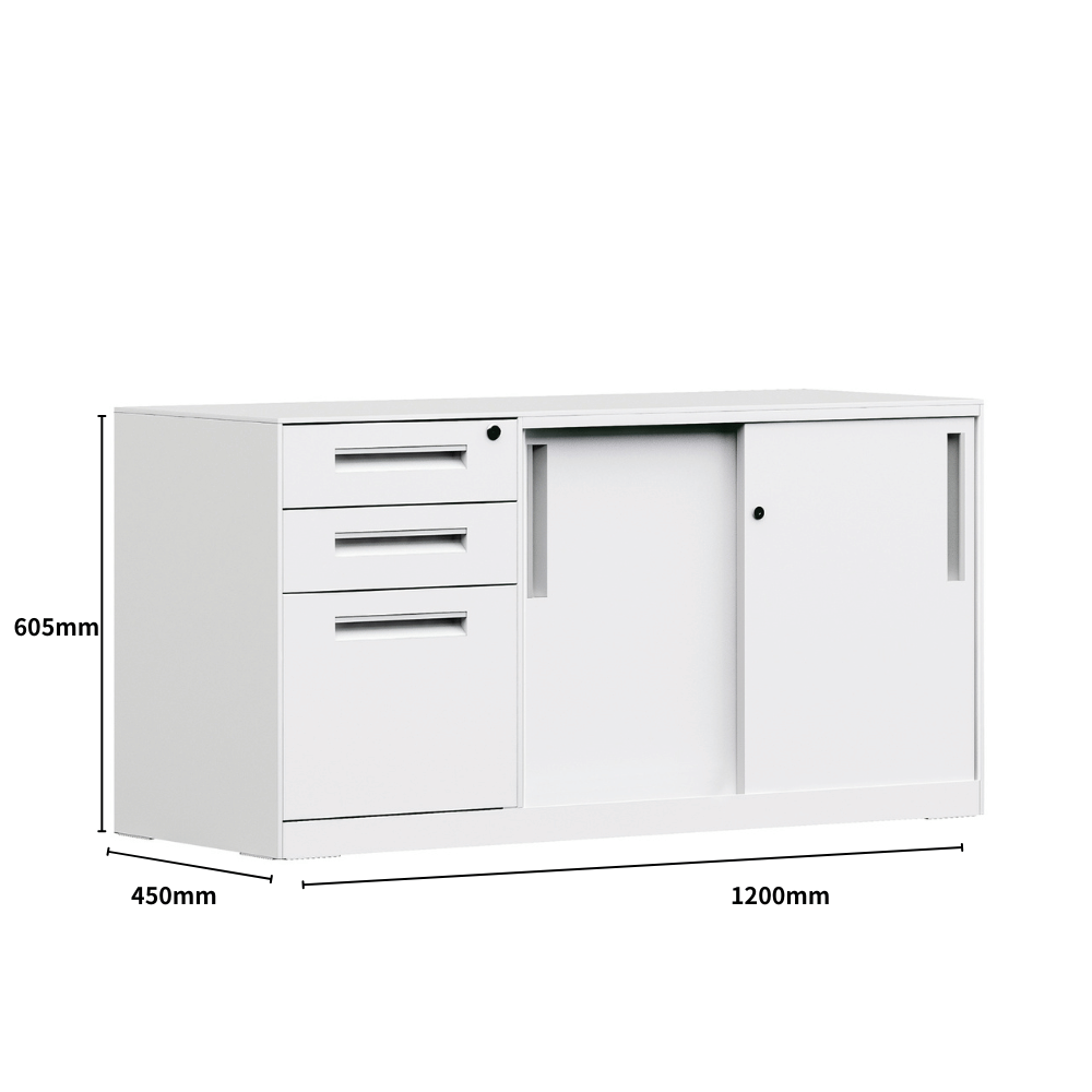 Steel Filippo-SRC office desk return cabinet
