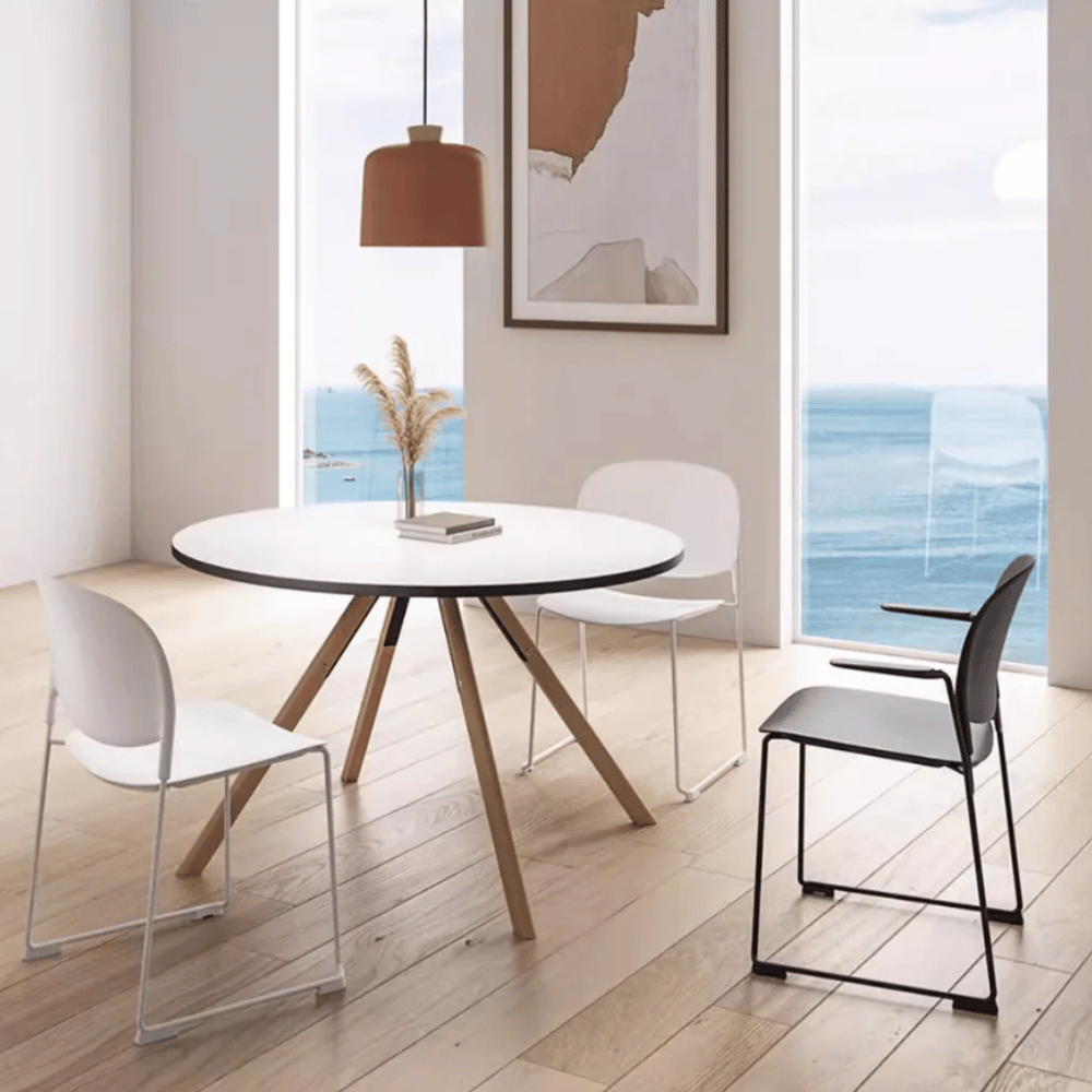 Dining Table Ilario Round in Solid Beech Wood