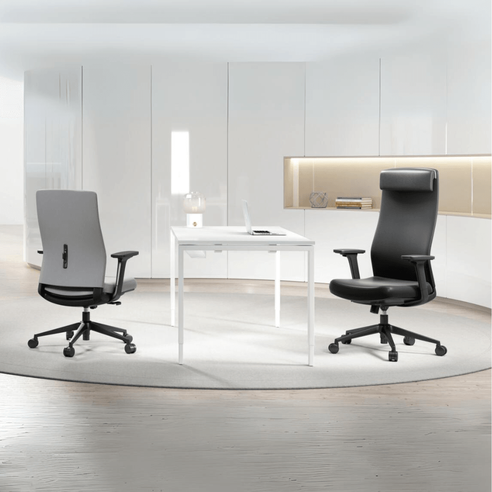 Fauteuil de direction Yorick ergonomique avancé en cuir – dossier haut