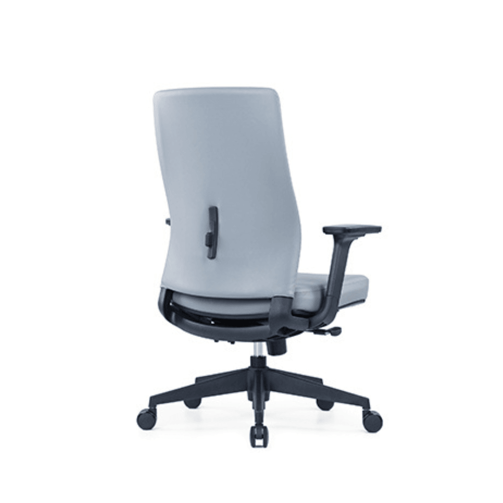Fauteuil de direction Yorick-M ergonomique avancé en cuir – dossier mi-haut