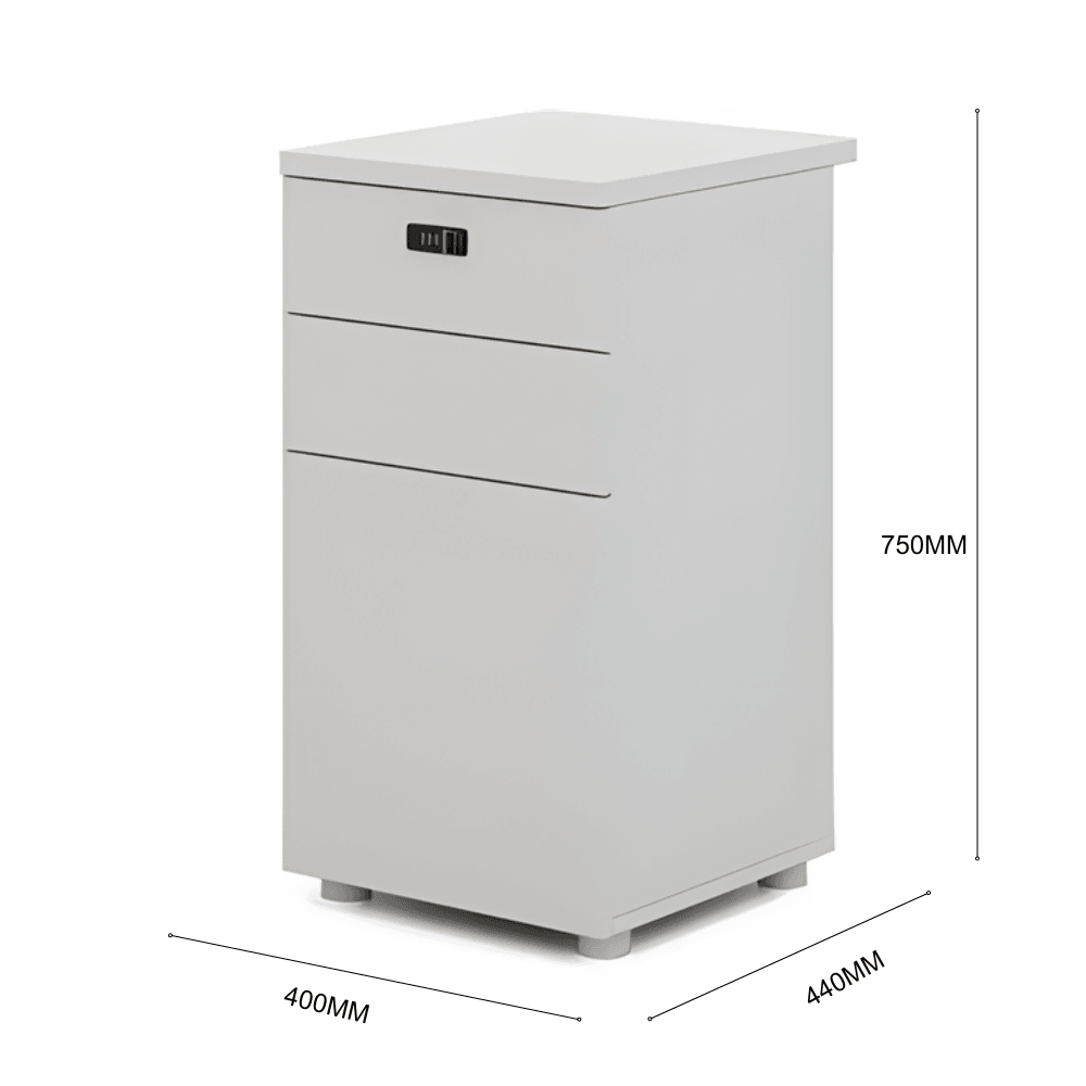 High fixed drawer unit Falsterbo-D in wood with 3 drawers