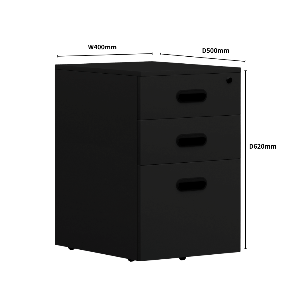Mobile steel Filippo2 pedestal with 3 drawers