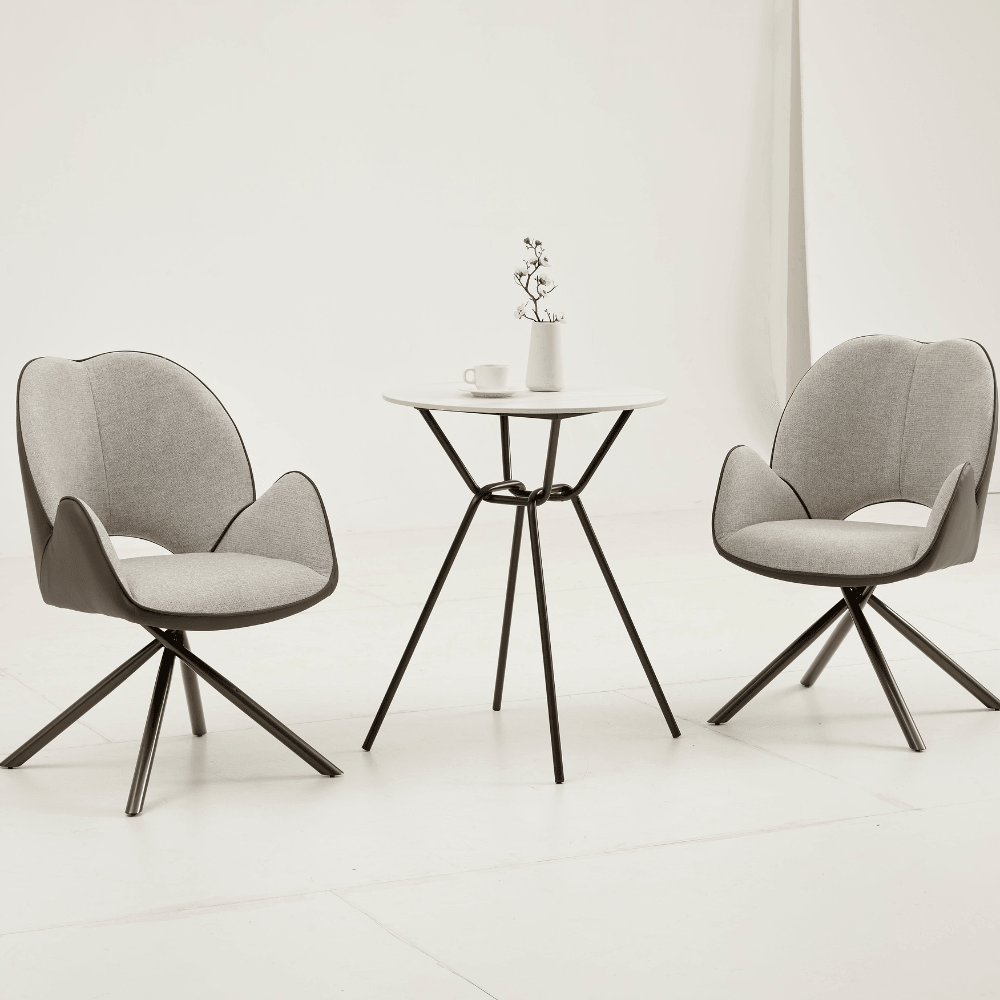 Chaise Atta en tela de lino con apoyabrazos