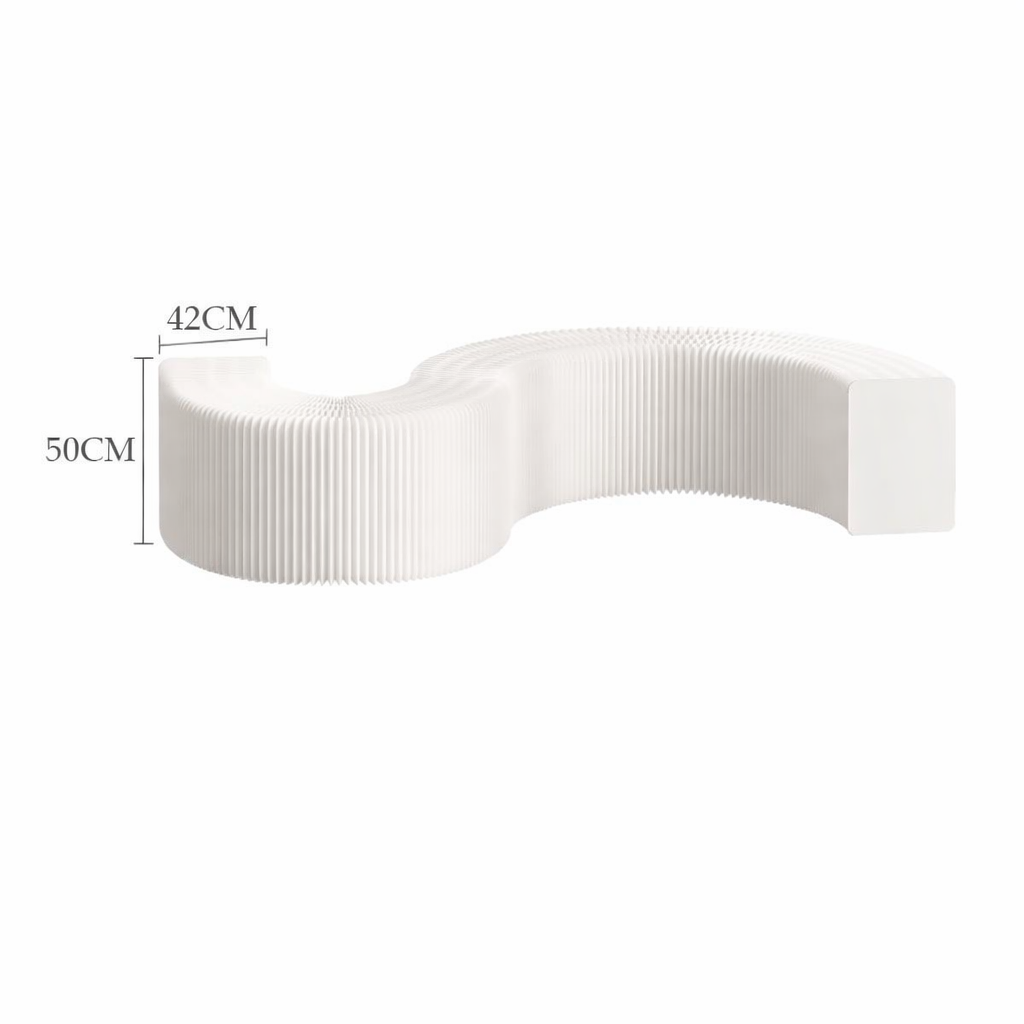 Banc extensible en carton pliable – Hauteur 50 cm – Longueur 3 m