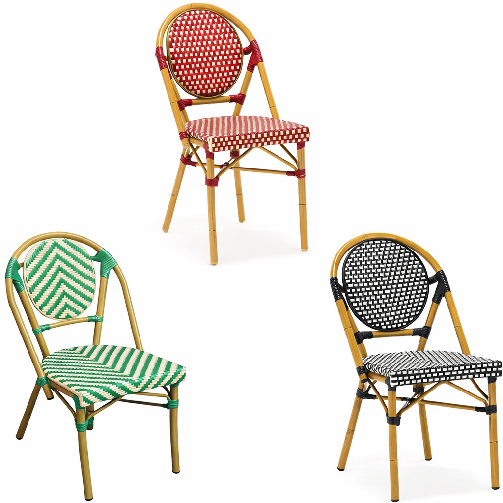 Chaise de terraza Courtilles de estilo bistró - Ratán