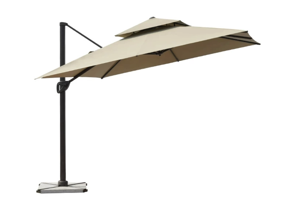 Articulated Diamond Sunshade 3 x 3 m - Aluminum Tube - 60 kg Marble Base