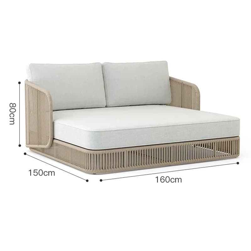 Canapé-lit extérieur 160 cm Surya en rotin
