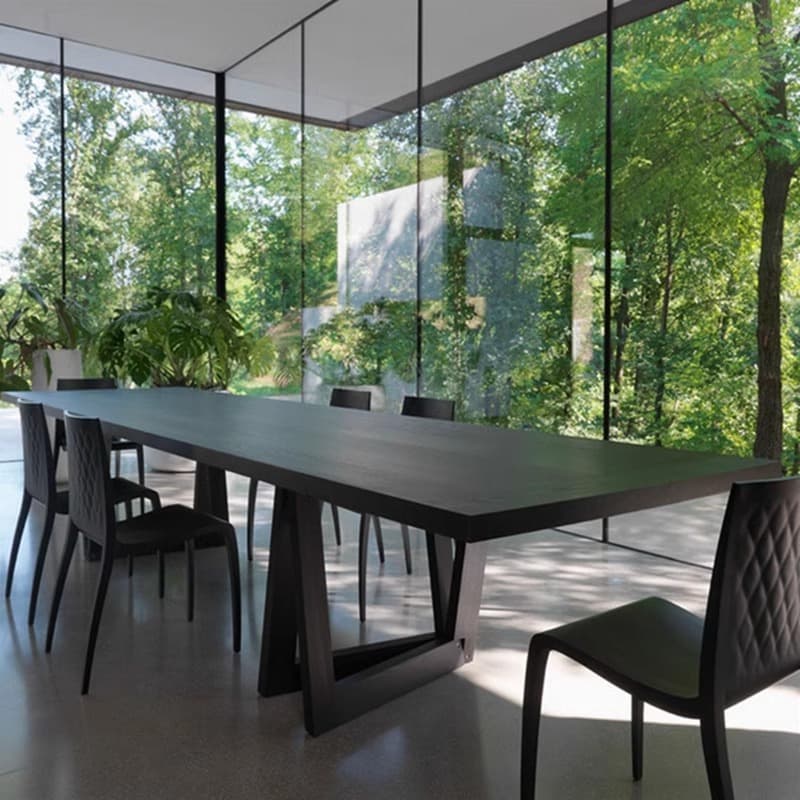 Table de réunion rectangulaire Loft Designer en bois massif (sur mesure)